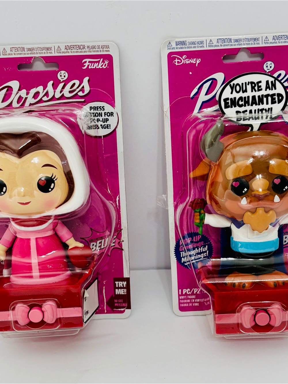 Disney Beauty and the Beast Funko Popsies Vinyl Figure 2-Piece Lot Belle & Beast